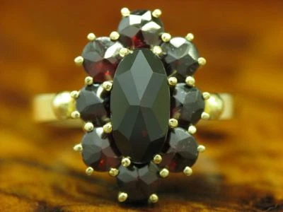 8kt 333 Gelbgold Ring mit 4,24ct Granat Besatz / 3,6g / RG 53 - Bild 1 von 4