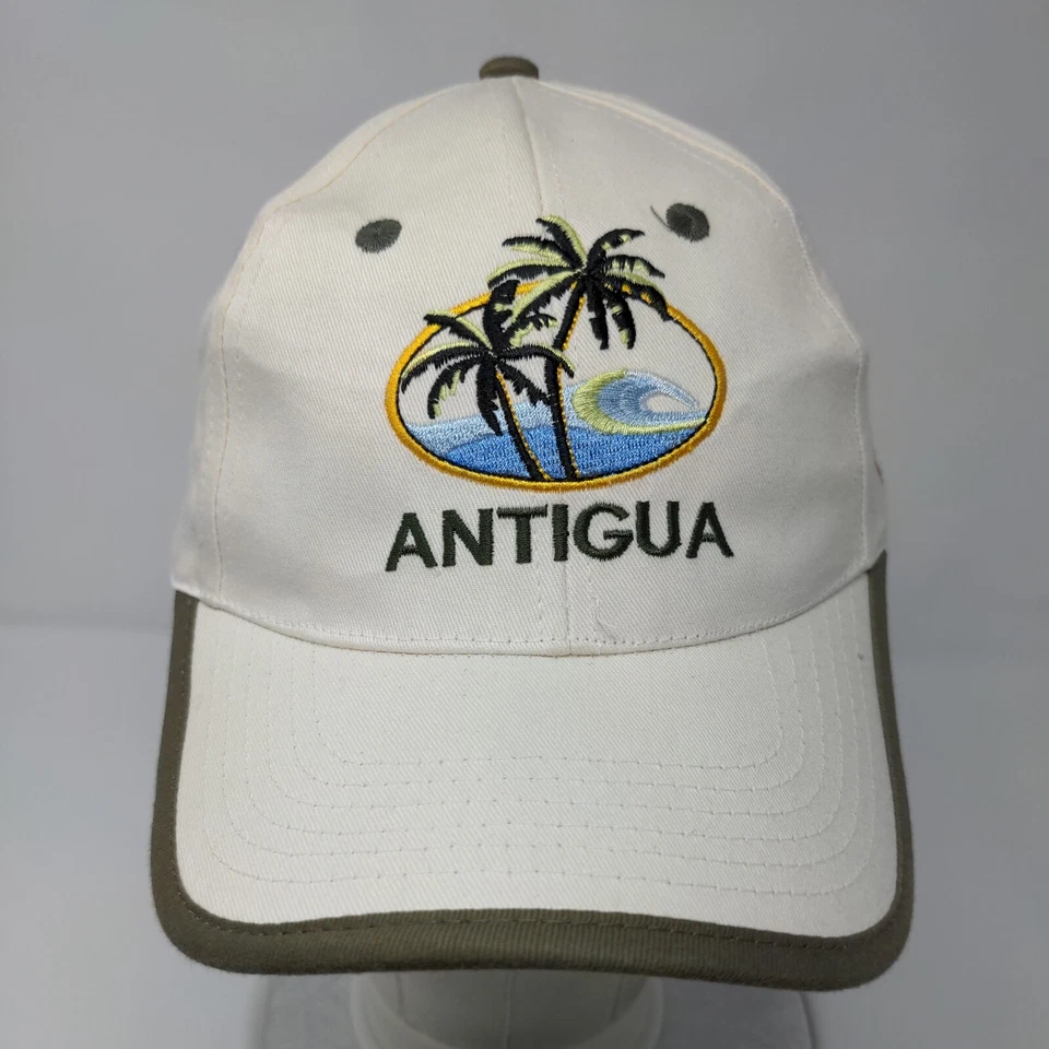 Antigua Palmeras Correa Sombrero Crema OSFA Ajustable Bordado Foto 2 de 4