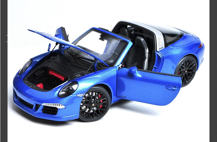 Schuco 1/18 Porsche Cayman 911 Targa 4 GTS Metal Blue Diecast Model