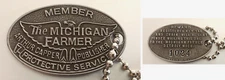 Vtg Member Key Fob Charge Coin: THE MICHIGAN FARMER; Detroit Protective Services