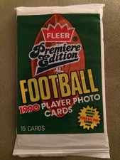 1990 Fleer Football Card Wax Pack Mark Robinson Top Jackie Slater Showing Back