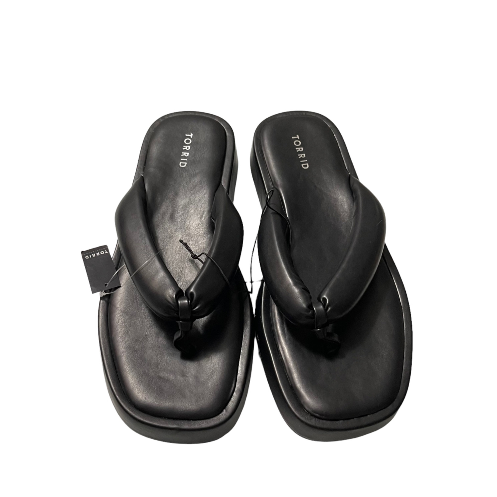 Torrid Womens NWT Vegan Leather Black Y2K 90s Chucky Padded Platform Sandals 9.5