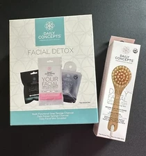 Daily Concept Facial Detox + Facial Dry Brush - Lot of 2, New