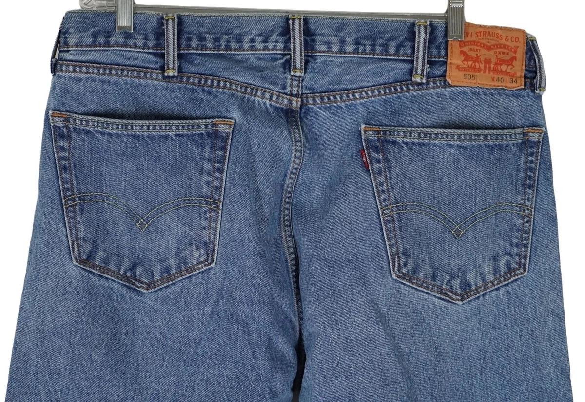 Levis 505 Jeans Tagged Mens Size 40 x 34 Actual 39 x 33 Blue Denim