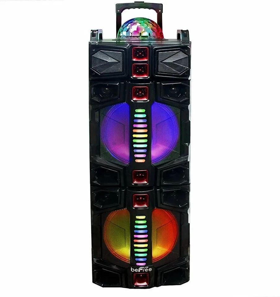 beFree 3000W Dual 12" Subwoofer Bluetooth PA DJ Party Speaker w Warranty Mic USB - Image 3 of 4