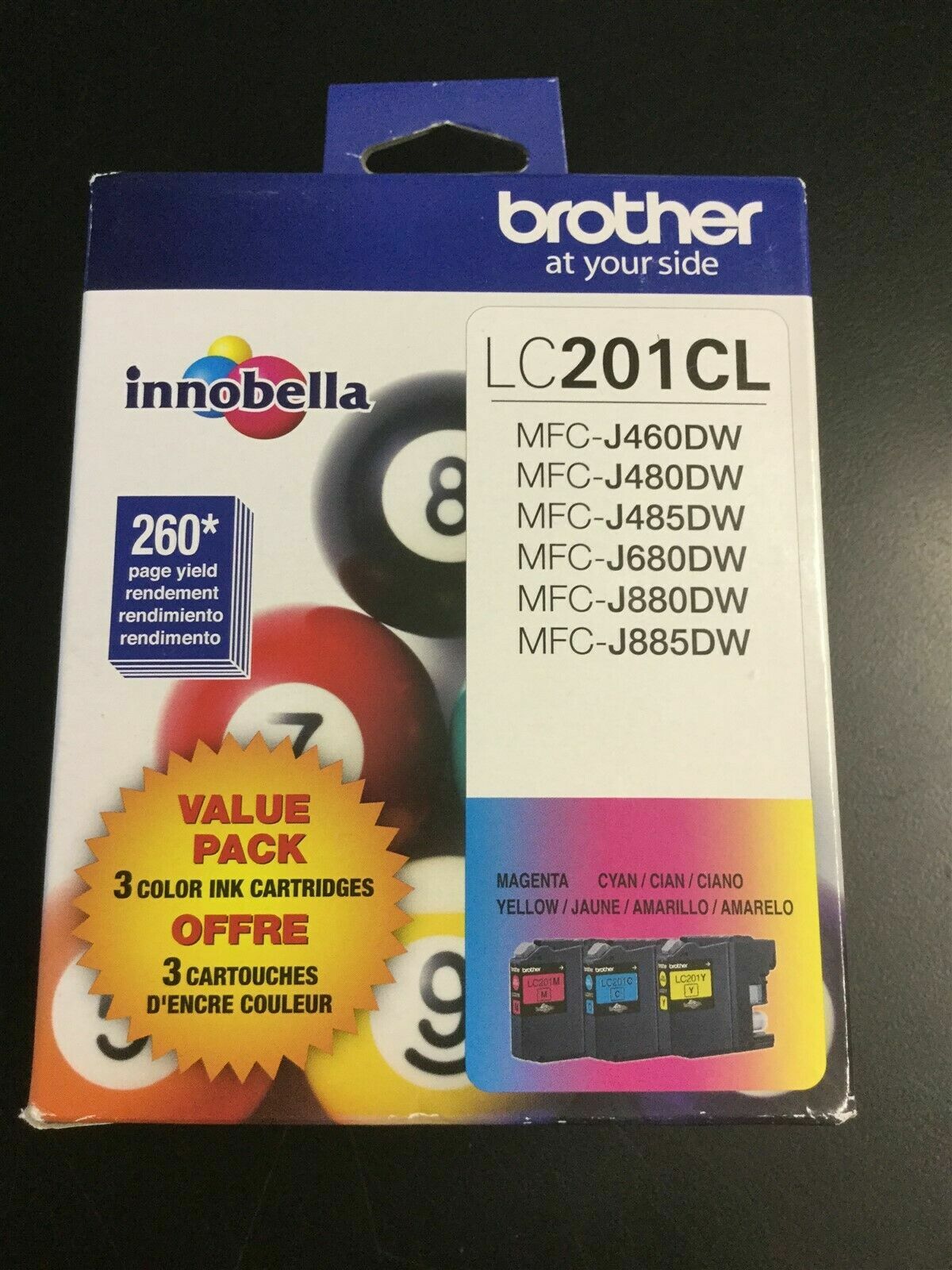 LC201CL BROTHER tri color ink Printer MFC J885DW J880DW J680DW J485DW