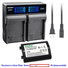 Kastar Battery LCD Rapid Dual Charger for Nikon ENEL4 EN-EL4a Nikon Camera D2Hs