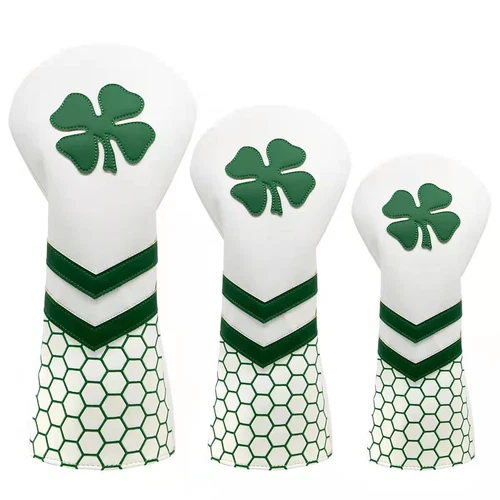 New 4 Leaf Clover Golf Club Head Covers 135 Driver Fairway Wood Hybrid Headcover - Bild 12 von 19