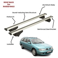 2 Pcs Silver Cross Bars For Nissan Primera Sw 1991-1997