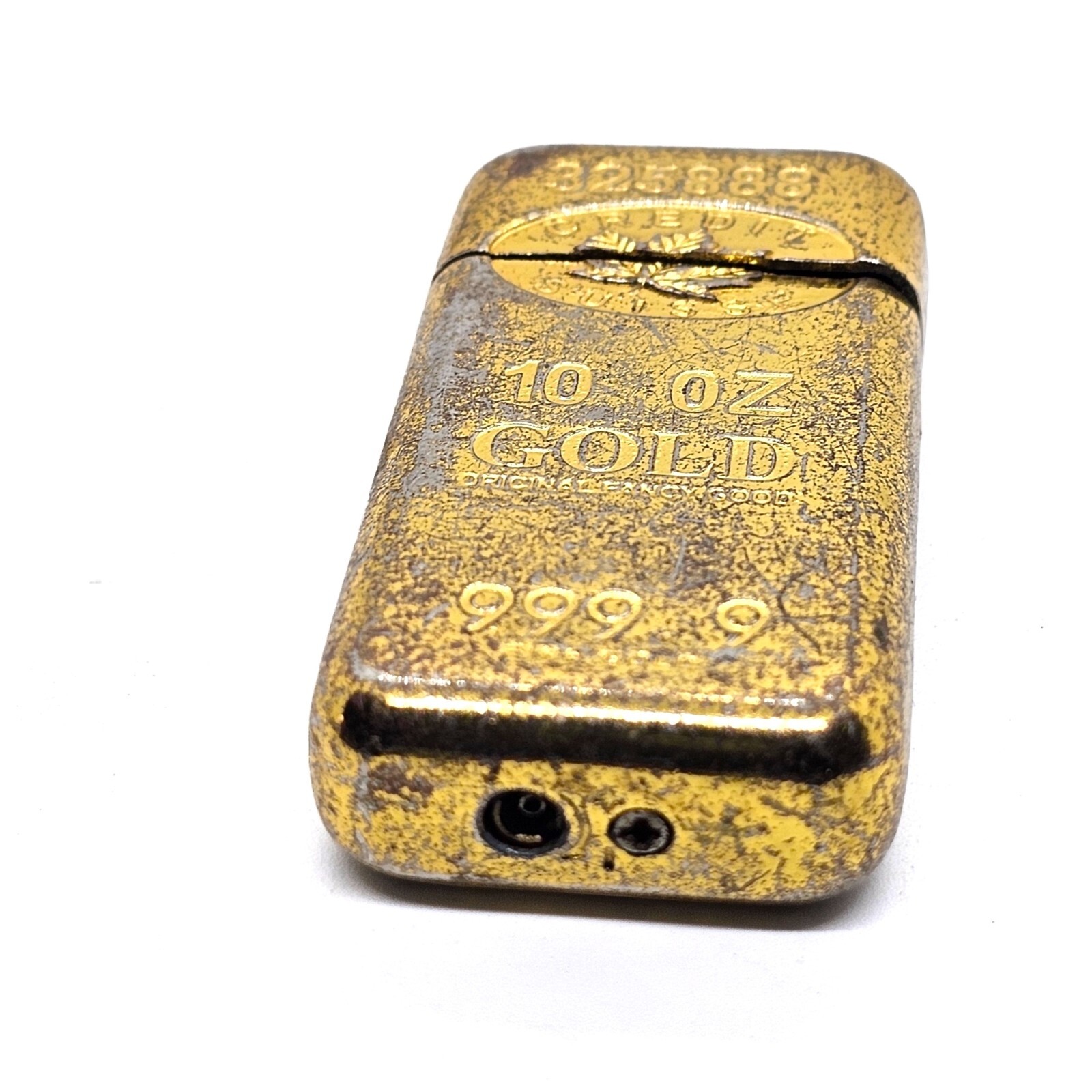 Vintage Credit Suisse Reproduction 10oz Gold Bar Butane Lighter Torch 325888