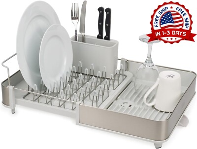 Escurridor De Platos Trastes Cubiertos Para Fregadero Acero Inoxidable Cocina US
