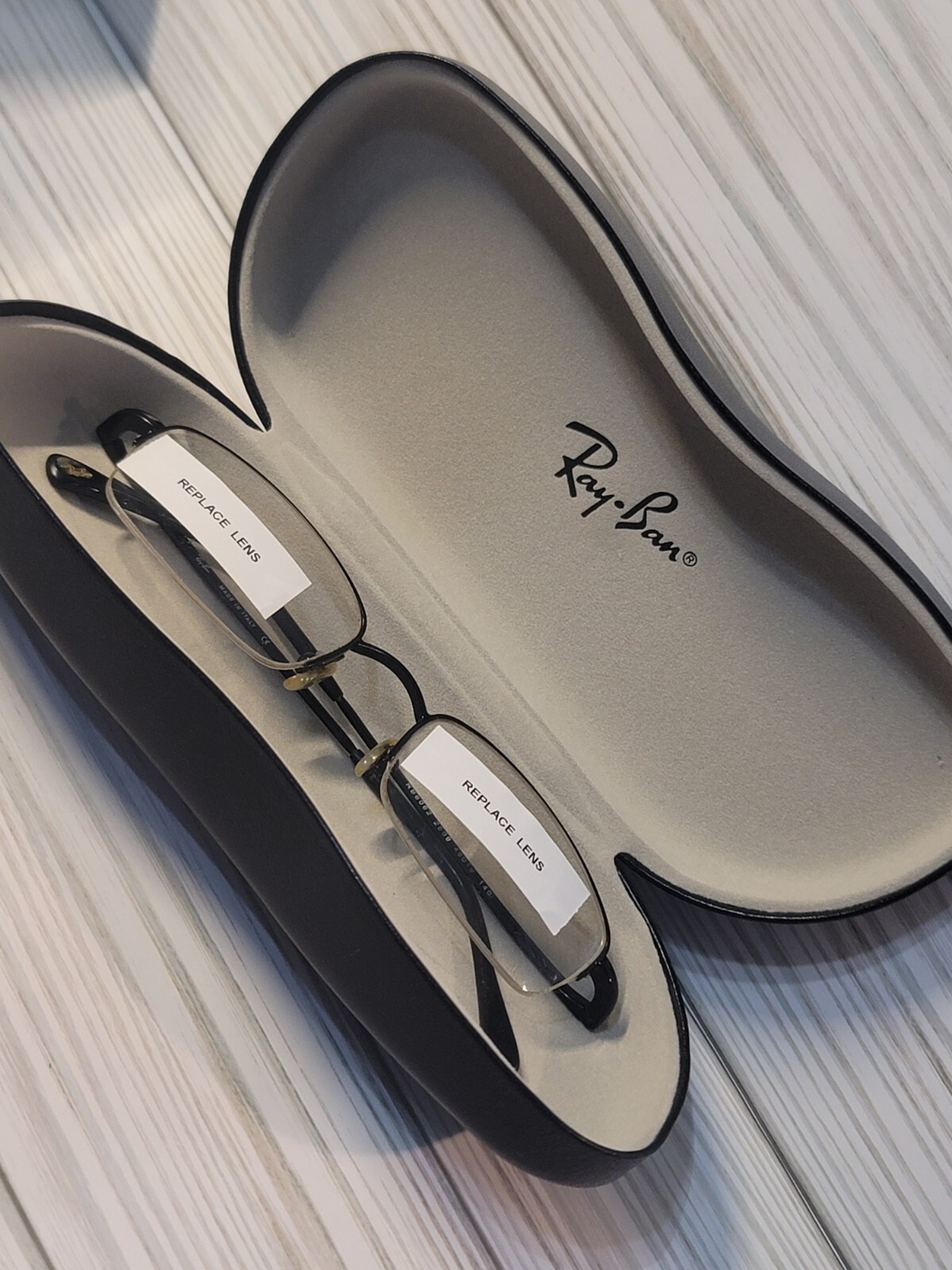 Ray-Ban RB6062 2509 Italy Black Metal Half Rim 49-19-140 Eyeglass Frame