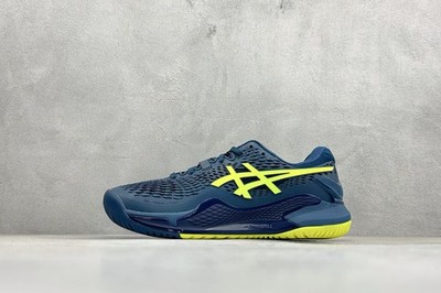ASICS GEL-RESOLUTION 9 Mako Blue Safety Yellow 1041A330-404 Men's Size 4-11.5