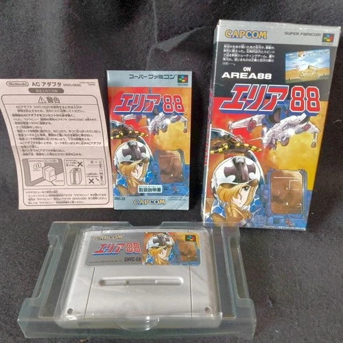 Capcom Area 88 Super Famicom SFC Shooting Game Complete in Box with Manual Japan