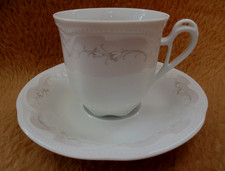 Königl. Tettau Kaffeetasse mit Untertasse - Ariadne / Rubin - Dekor 3093 - TOP