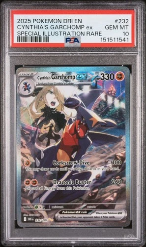 2025 POKEMON DRI EN-DESTINED RIVALS #232 CYNTHIA'S GARCHOMP EX PSA 10
