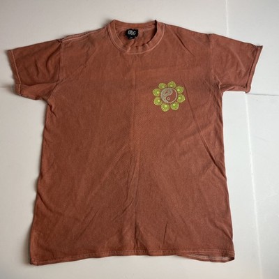 BDG Herren T-Shirt Orange Braun Kurzarm Print Größe XS