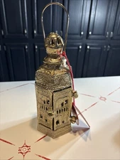 Golden Moroccan Metal Candle Holder Decorative Lantern Lamp Decor 8.5" Gold