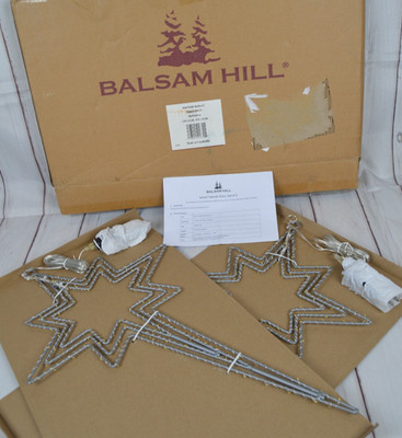 Balsam Hill 23'' Swivel Twinkle Stars Set of 2 4101670 NEW