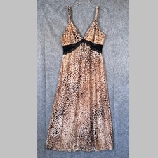 Y2K Ambrielle Maxi Slip Dress Size Large Lace Leopard Sexy Babydoll Coquette