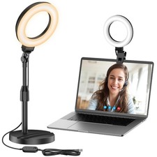 Desk Ring Light with Stand, 60 LED 10W Overhead Portable Selfie Light Video C...