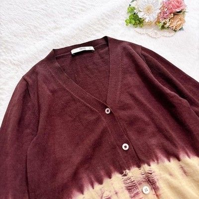 希少 PRADA 上質 ウール シルク ギャザー Vネック ニット カーディガン Prada V-Neck Silk Cardigan - Blue | Editorialist