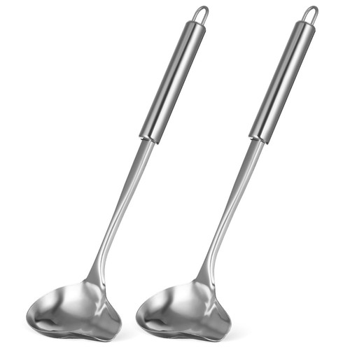 2 Pcs Stainless Steel Oil Spoon Measuring Spoons Small Ladle for Sauces - 第 1/11 張圖片