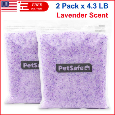 PetSafe ScoopFree Premium Crystal Cat Litter 4.3 lb Bag - 2 Pack, Lavender Scent