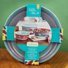 NEW The Pioneer Woman 6-Piece Festive Forest Melamine Serving Bowl Set with Lids