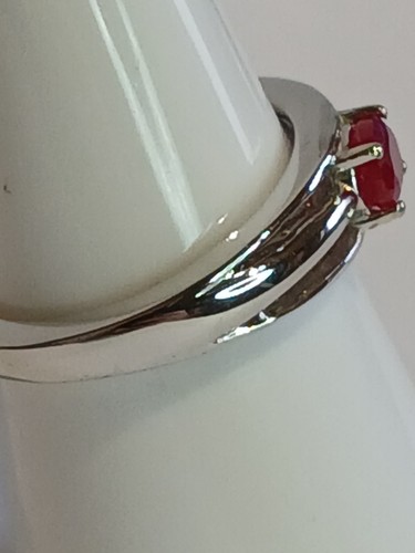 Genuine Ruby 925 sterling silver ring size L New - Picture 2 of 3