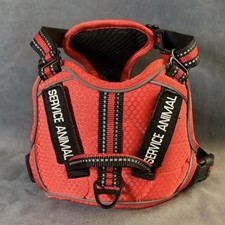 Service Animal Dog Harness Red Nylon Vest with Removable Patches Size Small
