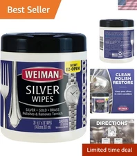 Non-Scratch Jewelry Cleaner Wipes - 20 Count Tarnish Remover for Precious Metals