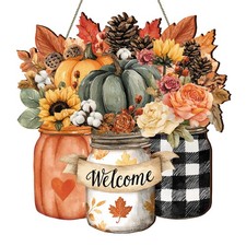 Fall Door Sign Fall Welcome Door Decor Autumn Wreaths for Front Door Harvest