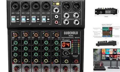 6-Channel Professional DJ Audio Mixer, DJ Controller Sound Mixer DSP 16 Preset - 第 1/7 張圖片