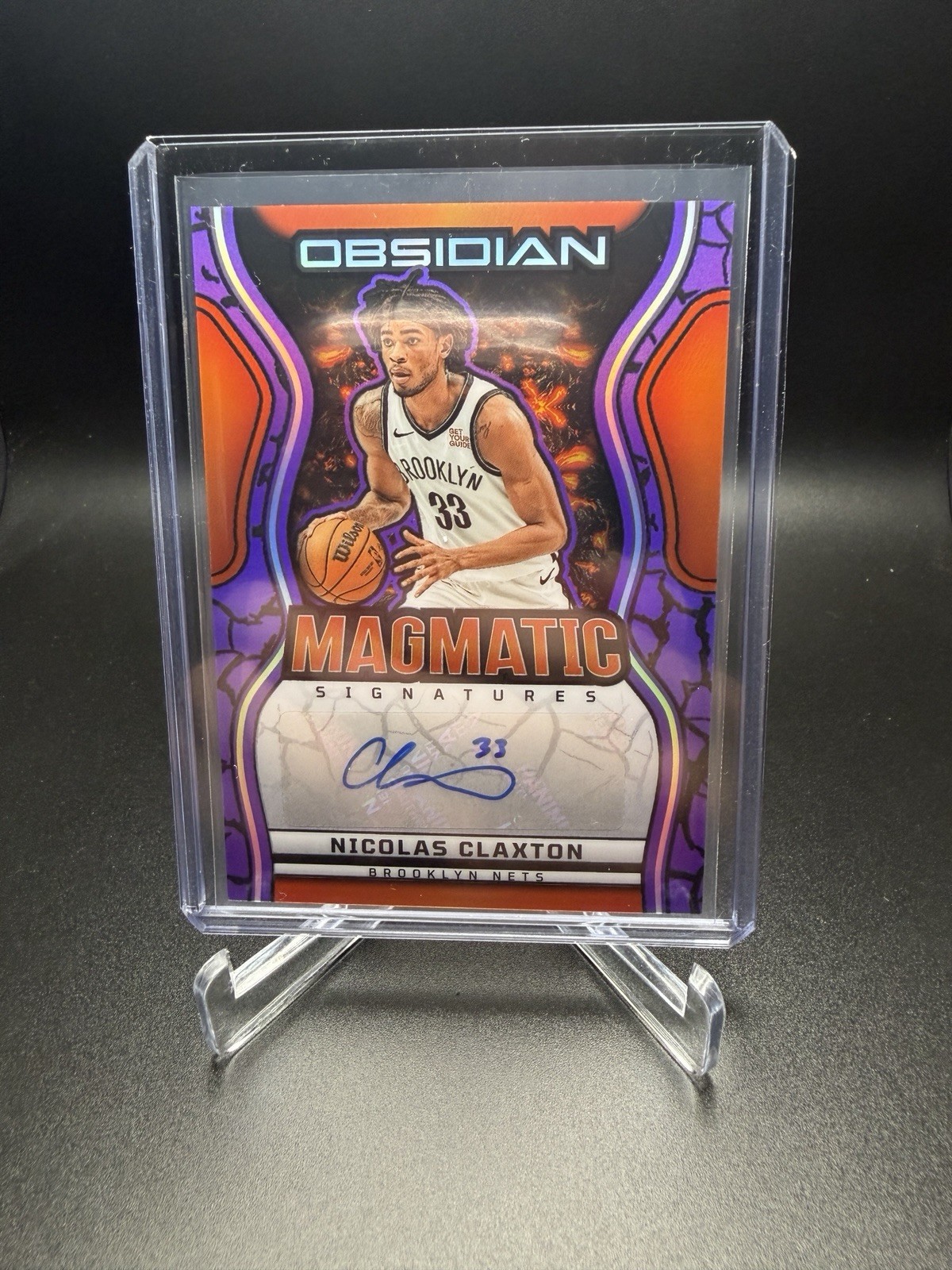 2024-25 Panini Obsidian NICOLAS CLAXTON Auto /49 Magmatic Purple Orange Nets