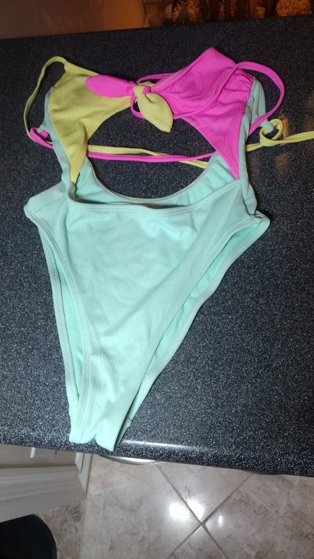 one piece girls bathing suit bright colors XS super cute!