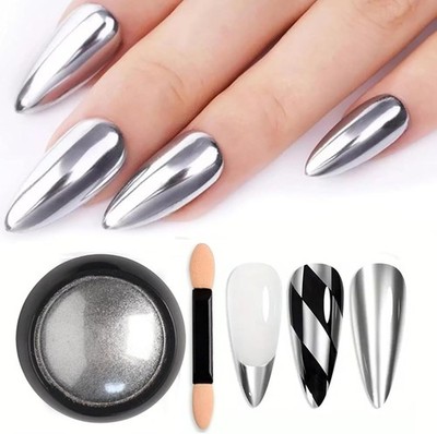 Holographic Mirror Gold Chrome Nail Powder Glitters Effect Metallic Dust