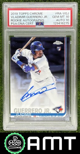 Vladimir Guerrero Jr. RC Auto PSA 10 2019 Topps Chrome Rookie Blue Jays 6275