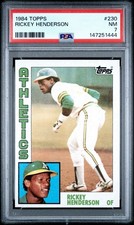 1984 Topps #230 Rickey Henderson PSA 7 NM; Oakland Athletics; MLB