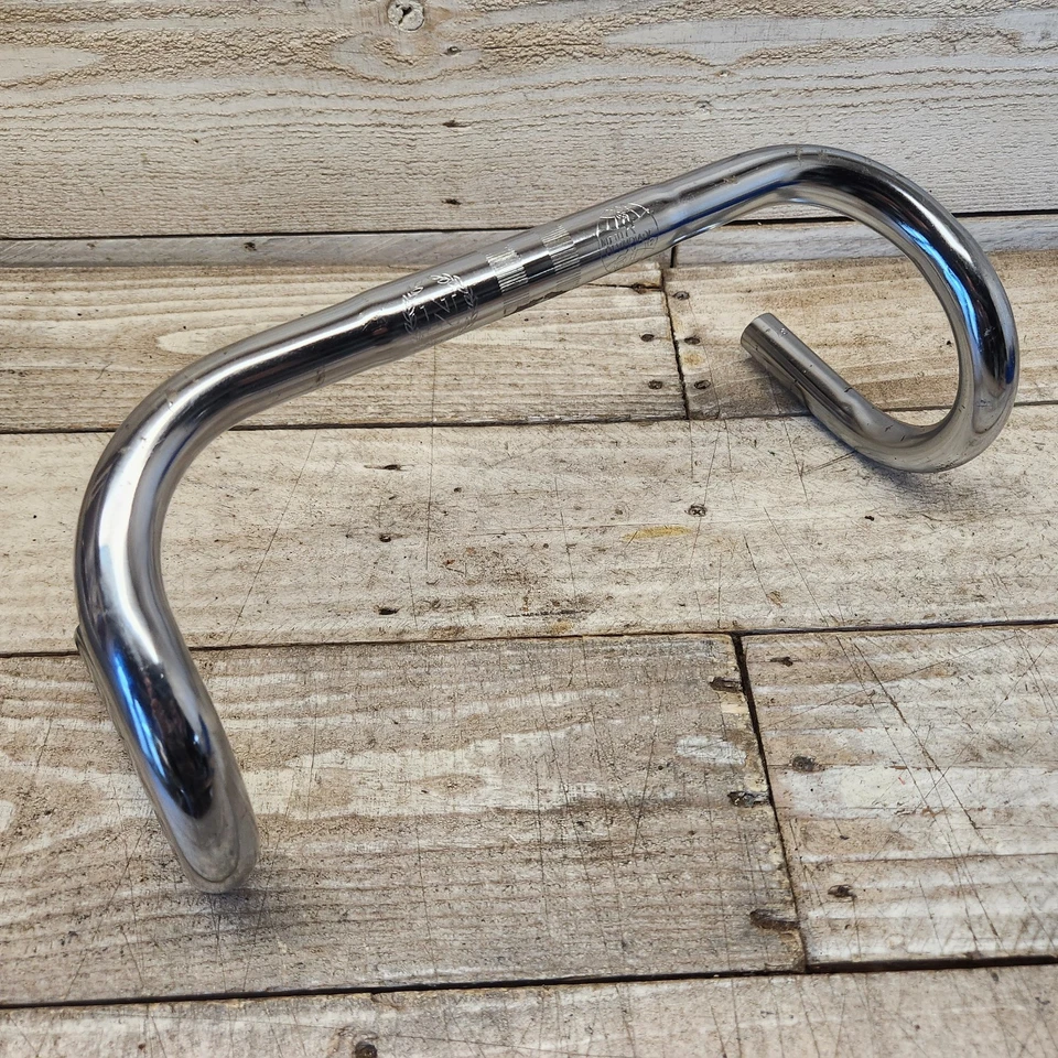 Manillar NITTO Olympian de acero cromado 25,4 abrazadera 15,5 ancho carretera años 70 Foto 2 de 4