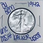 1942 BU UNCIRCULATED WALKING LIBERTY SILVER HALF DOLLAR AUTHENTIC U.S. MINT 4508