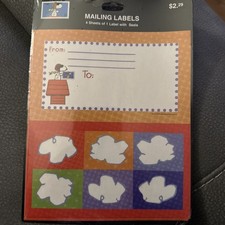 Vintage Hallmark USPS Snoopy Flying Ace Mailing Labels Never Opened U17