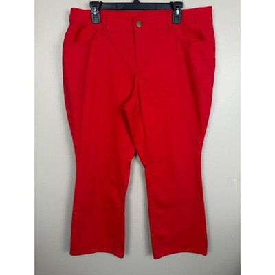 Faded Glory Womens Red Stretch Straight Leg Pants Size 18WP Petite Plus