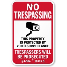 Video Surveillance Sign Aluminum Weatherproof Outdoor Security Warning