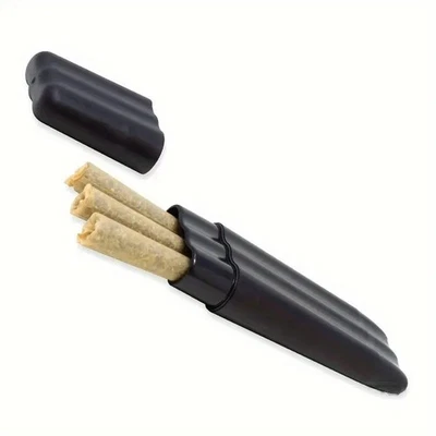 Smell Proof Multi Joint Spliff Cigarette Holder Tube | 12cm PreRoll Case | Black