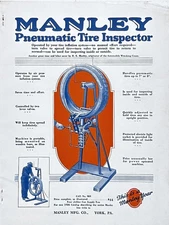 1926 Ad Manley Mfg Co  York PA Pneumatic Tire Inspector