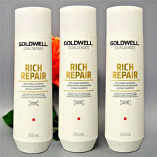 3 PACK Goldwell Dualsenses Rich Repair Restoring Shampoo 250ml / 8.4oz