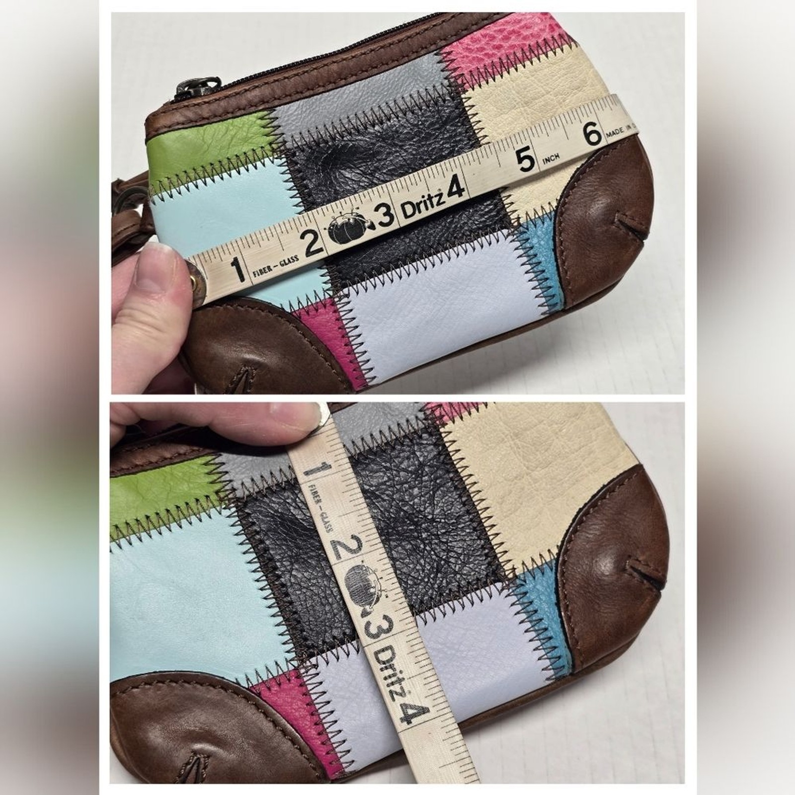 LATICO Patchwork Multicolor Leather Wristlet Boho… - image 7