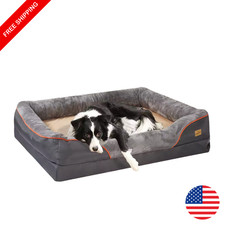 Large Orthopedic Memory Foam Dog Bed Waterproof Sofa Couch w/ Bolster  Cover
