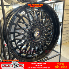 26 Forgiato Meshato 5 6 Lug Gloss Black Xl Floater Cap Wheel Tire Pkg